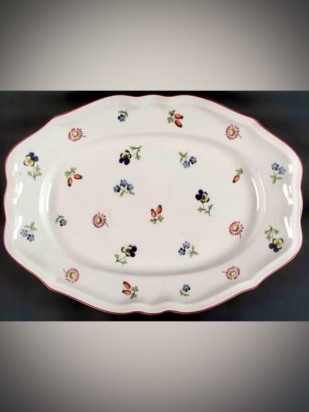 11.25" Villeroy & Boch Petite Fleur Oval Serving Platter Tray Server